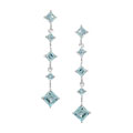 Sterling Silver Square Blue Topaz Earrings