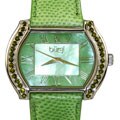 Burgi Women's 'Nightingale' Green Snake Skin Watch