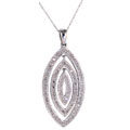 10k White Gold 3/8ct TDW Diamond Dangle Necklace