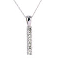 14k White Gold Diamond Drop Necklace