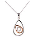 10k Two-tone Gold Diamond Dangle Pendant