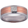 14k Two-tone Gold Men's 1/10ct TDW Diamond Band
