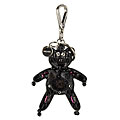 Prada Black Leather Bear Keychain with Decoration