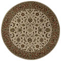 Hand-tufted Calmelot Gold/ Rust Wool Rug (8' Round)
