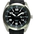 Seiko Automatic Black Dial Leather Strap Watch $113.39