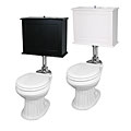 Innovations Raised Wood Tank Toilet with Chrome Trim
