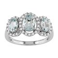 14k White Gold Oval Aquamarine Ring