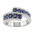 14k White Gold Sapphire and 1/4ct TDW Diamond Ring