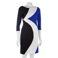 Donna Morgan 3/4-sleeve Tricolor Ponte Dress