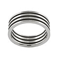 Stainless Steel Three Row Cutout Flat Band