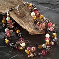 Carnelian Jade and Quartz Beaded Necklace(USA)