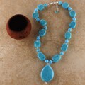 Turquoise Teardrop Pendant Necklace (USA)