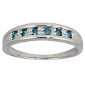 14k White Gold 1/3ct TDW Blue Diamond Band