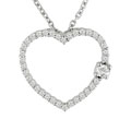 18k Gold 1/2ct Diamond Heart Pendant Necklace