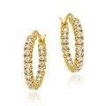 18k Gold Overlay Inside-Out CZ Hoop Earrings