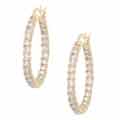 18k Gold Overlay Inside-Out CZ Hoop Earrings
