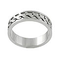 Stainless Steel Grooved Wave Style Flat Band