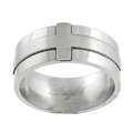 Stainless Steel Raised Cross Design Band