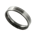 Stainless Steel Flat Band Ring with Two Silver Stripes