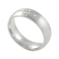 Stainless Steel Elegant CZ Cross Design Band