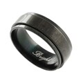 Black Stainless Steel Spinner Flat Band