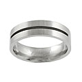 Stainless Steel Single Cut-out Stripe Flat Band
