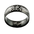 Stainless Steel Tribal Heart Design Black Band