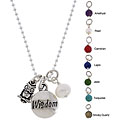 Charming Life Sterling Silver 'Wisdom,' Owl and Gem Charm Necklace