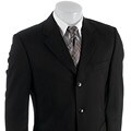 Famous NY Maker Men's 3-button Black Wool Suit