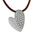 Stainless Steel Cubic Zirconia Heart Necklace
