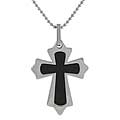 Stainless Steel and Carbon Fiber Cross Necklace