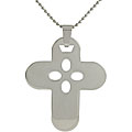 Stainless Steel Polished Chunky Cross Necklace