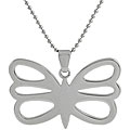 Stainless Steel Cutout Butterfly Necklace