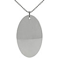 Stainless Steel Polished Oval Tag Necklace