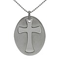 Stainless Steel Cutout Cross Tag Necklace