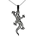 Black Stainless Steel Lizard Necklace