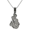 Black Stainless Steel Dragon Necklace