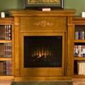 Dublin Golden Oak Bookcase Electric Fireplace