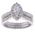 14k White Gold 1ct TDW Marquise Wedding Ring Set