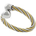 Two-tone Stainless Steel Woven Wire Adjustable Ring
