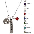 Charming Life Sterling Silver 'Laugh,' Smile and Gem Necklace