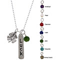 Charming Life Sterling Silver 'Luck', 4-leaf Clover and Gem Necklace