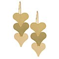14k Yellow Gold Heart Drop Earrings