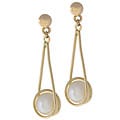 14k Yellow Gold Teardrop with Pearl Earrings