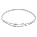 Sterling Silver CZ Fashion Bangle Bracelet