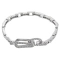 Sterling Silver CZ Lined Link Bracelet