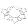 Italian Sterling Silver Star Link Bracelet