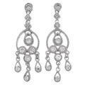 Sterling Silver Pave Style Earrings w/ Bezel Set CZ