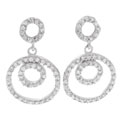 Sterling Silver CZ Pave Style Circle Earrings