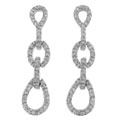 Sterling Silver CZ Fashion Loop Earrings